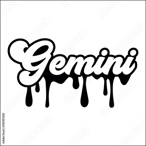 Gemini dripping words Svg