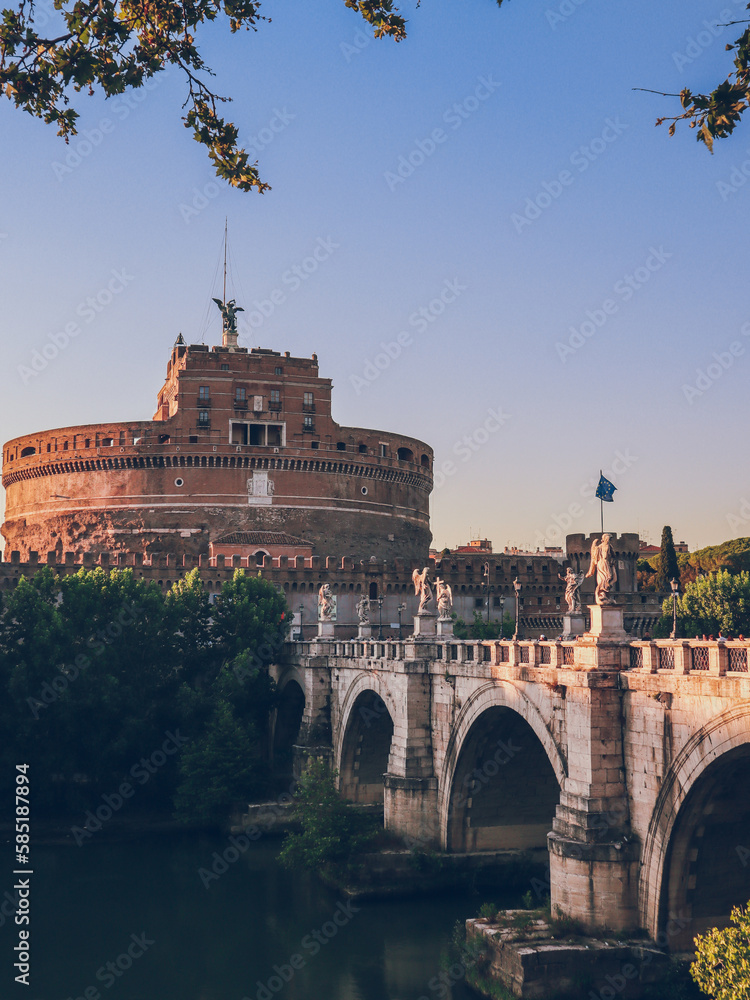 Sant Angelo Castle Rome Italy, Castel Sant'Angelo at sunset        