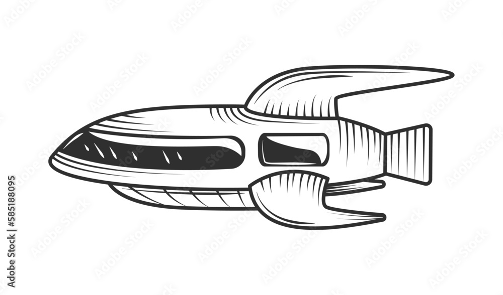 spaceship icon isolated