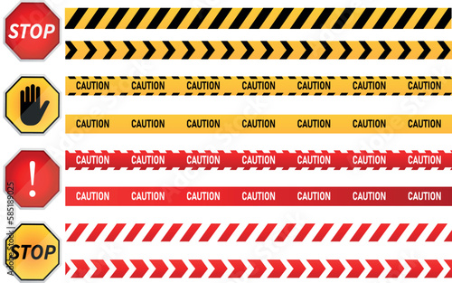 Hazardous warning tape sets Premium Vector2.eps 