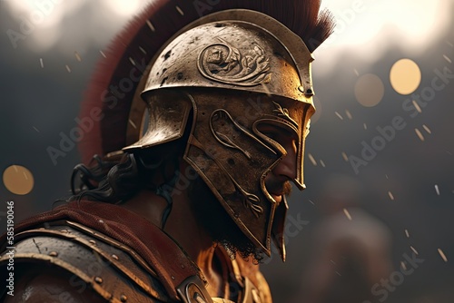 Spartan King Leonidas I and his warriors at Thermopylae