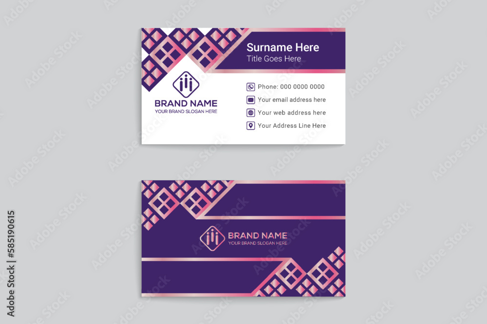 Elegant blue color business card design