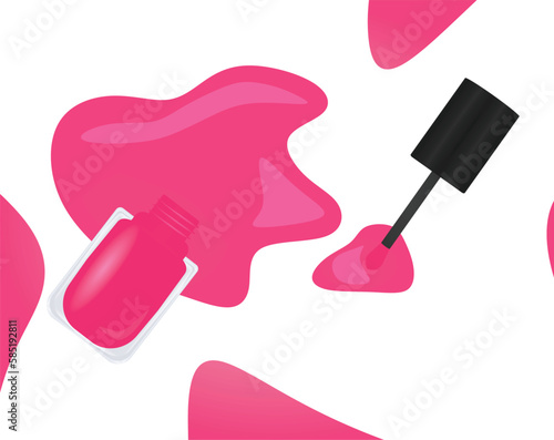 Pink nail polish background. vector