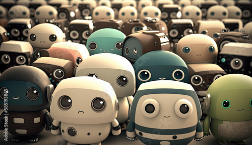 Group of tiny robots that are sad/upset
