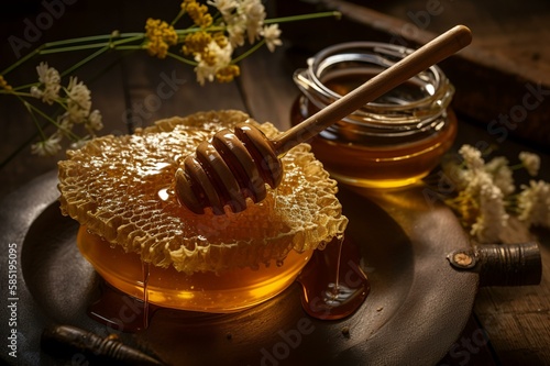 Delicious royal jelly honey - AI Generated