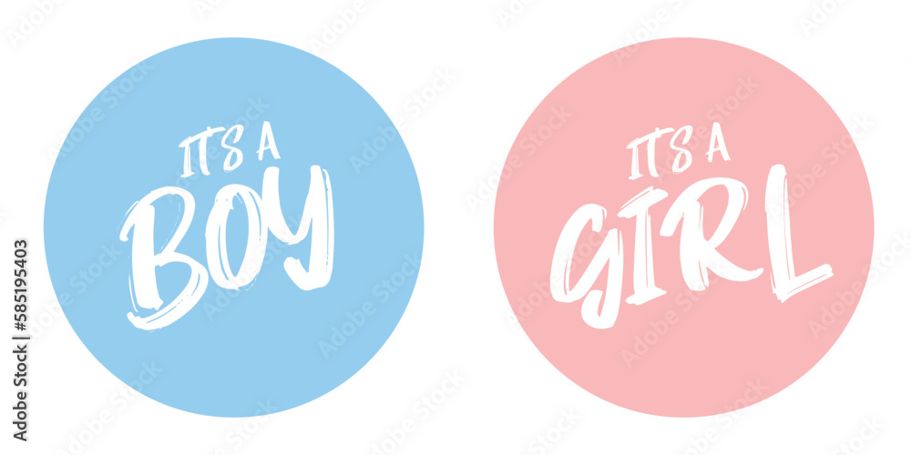 Boy or Girl - card template with a multi-colored inscription. Vector ...