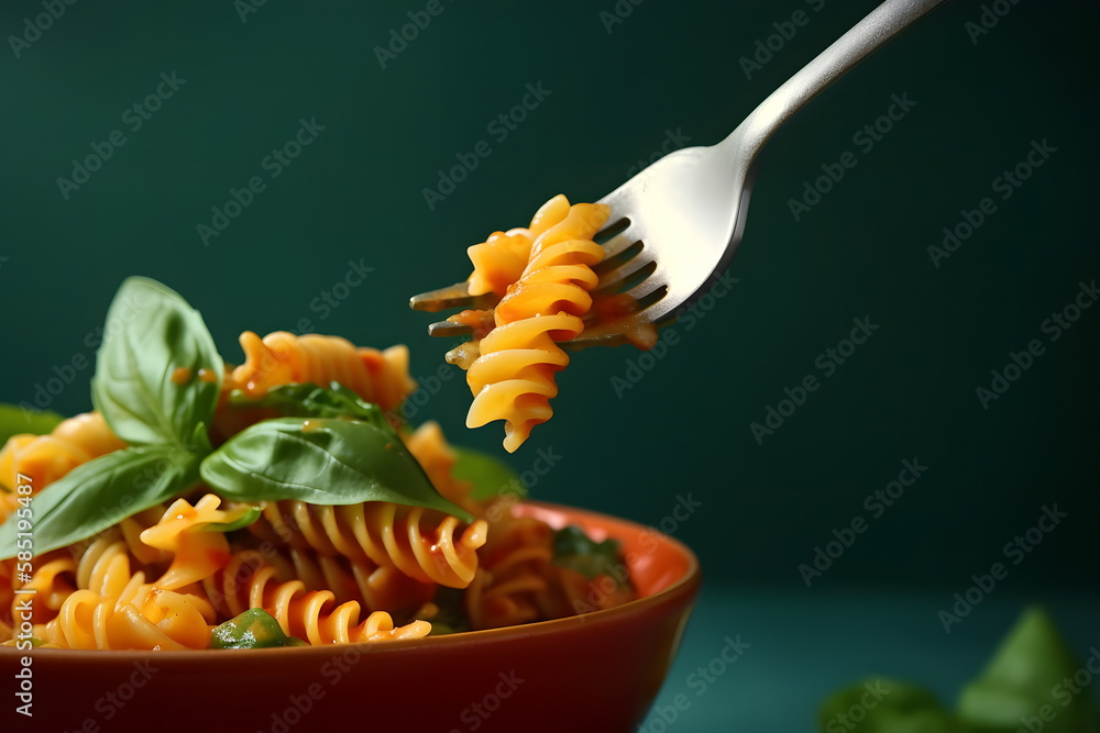 Naklejka premium pasta with basil