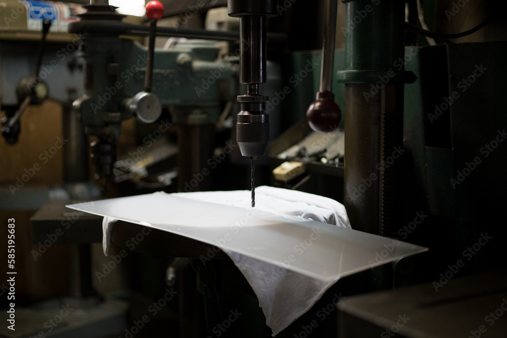 Part machining with drilling machine Part machining with drilling machine