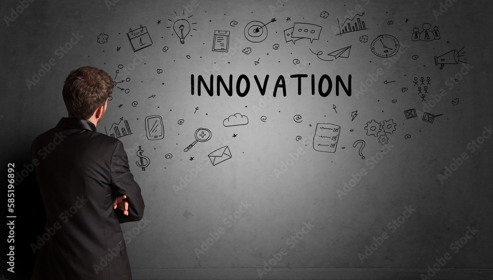 businessman drawing a creative idea sketch businessman drawing a creative idea sketch