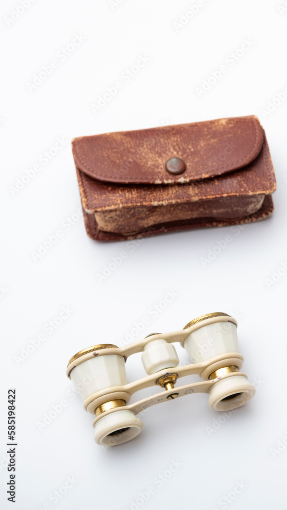 Opera theater binocularsAntique theater binoculars on a white background Opera theater binocularsAntique theater binoculars on a white background