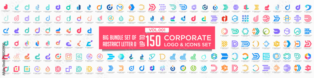 abstract letter D logo icon set. design for business of luxury, elegant, simple. abstract letter D logo icon set. design for business of luxury, elegant, simple.