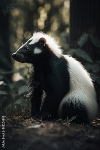 Photograph of a Skunk in nature