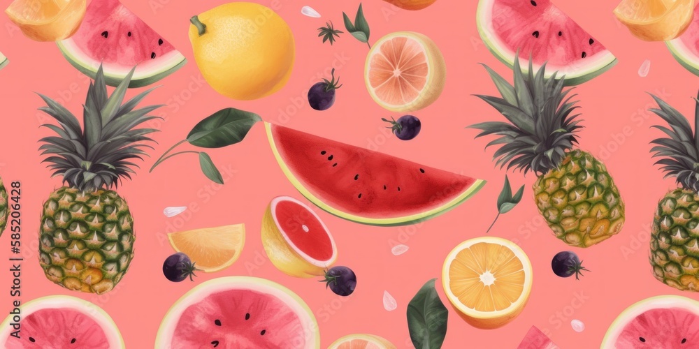 summer creative pink banner or background, generative ai summer creative pink banner or background, generative ai