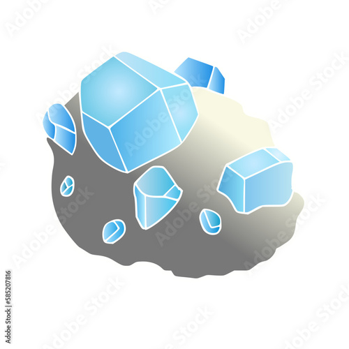 Blue ore vector icon illustration