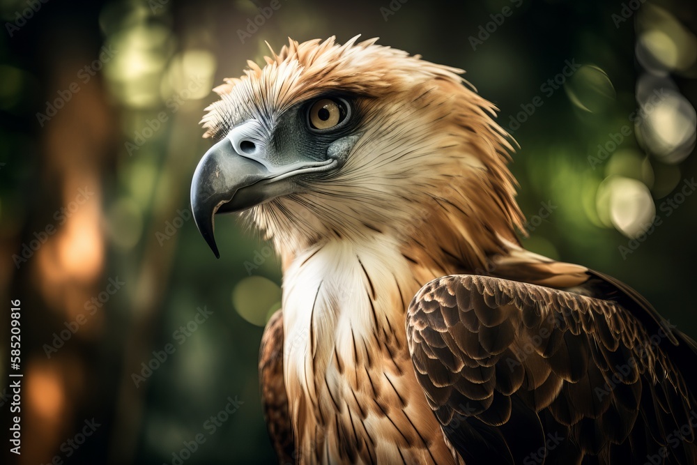 Philippine Eagle Portrait Stock Illustration | Adobe Stock