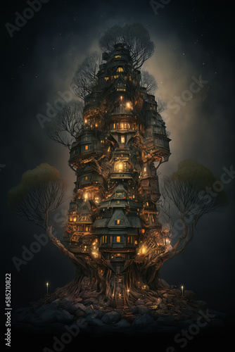 Babel Tower Digital Painting 
