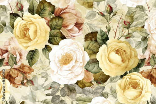 vintage pattern with roses © lemonmoon