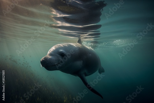 Photograph of a Vaquita in the water