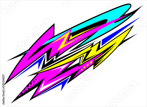 Design vector racing background with a unique pattern and a combination of bright colors and star effects suitable for your wrapp design