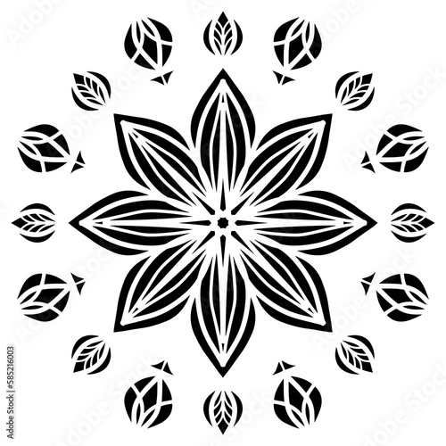 Mandala pattern abstract floral ornament