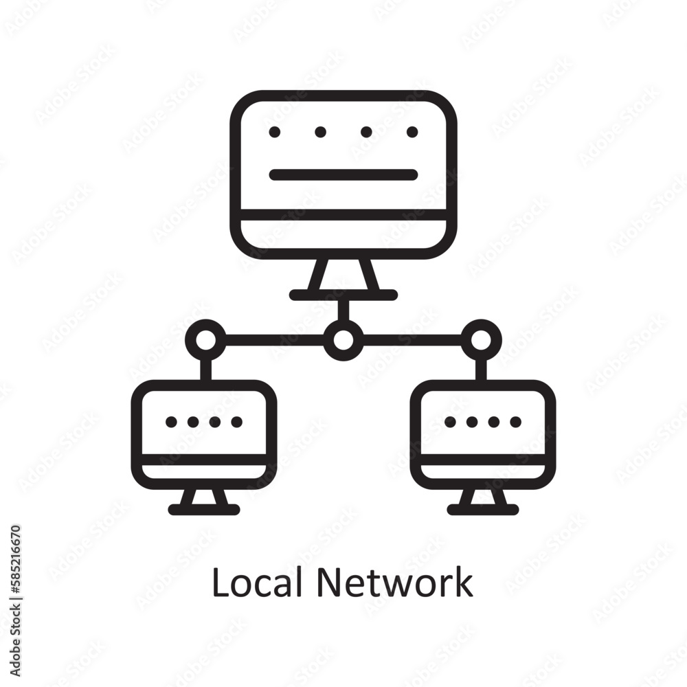 Local Network Vector Outline Icon Design illustration. Data Symbol on White background EPS 10 File Local Network Vector Outline Icon Design illustration. Data Symbol on White background EPS 10 File