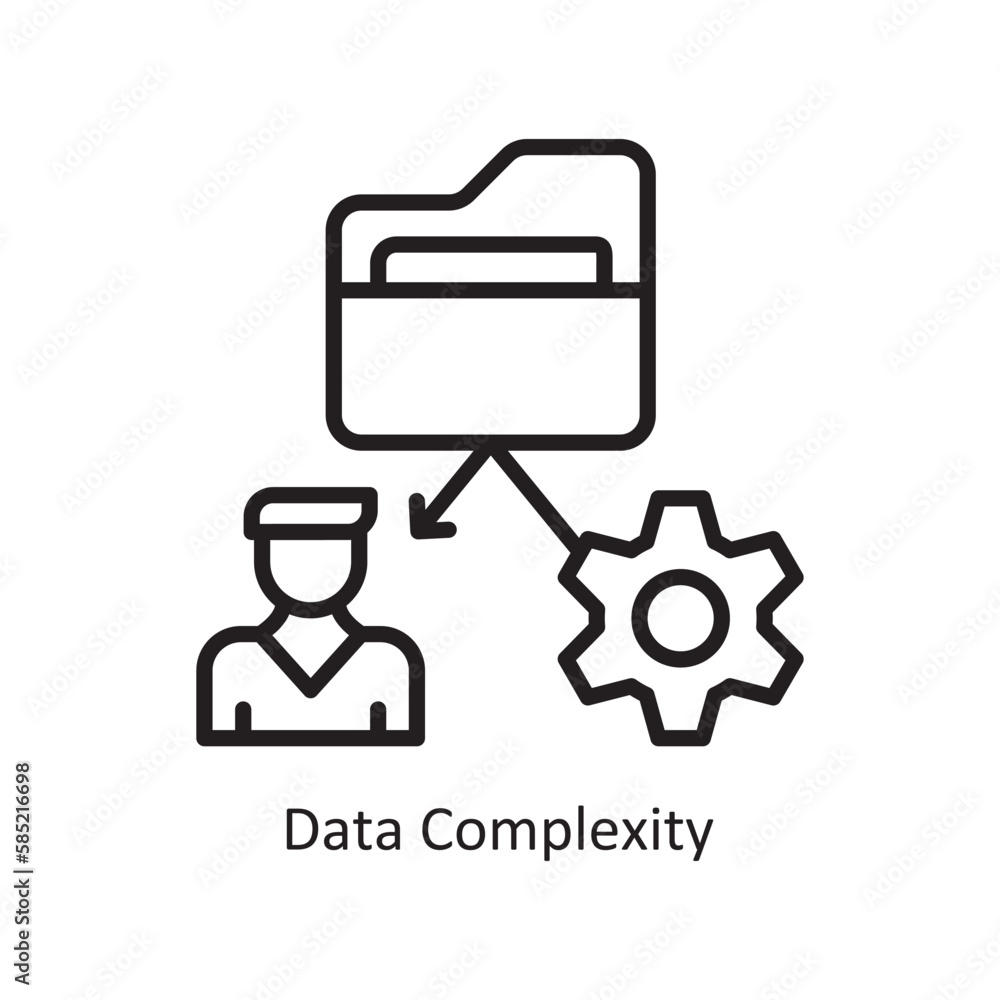 Data Complexity Vector Outline Icon Design illustration. Data Symbol on White background EPS 10 File Data Complexity Vector Outline Icon Design illustration. Data Symbol on White background EPS 10 File