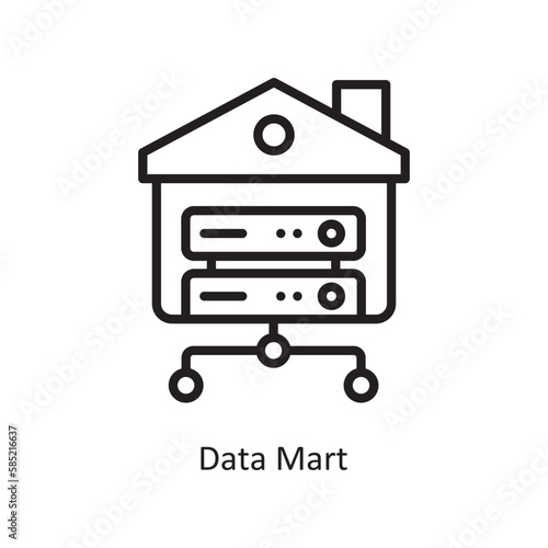 Data Mart Vector Outline Icon Design illustration. Data Symbol on White background EPS 10 File