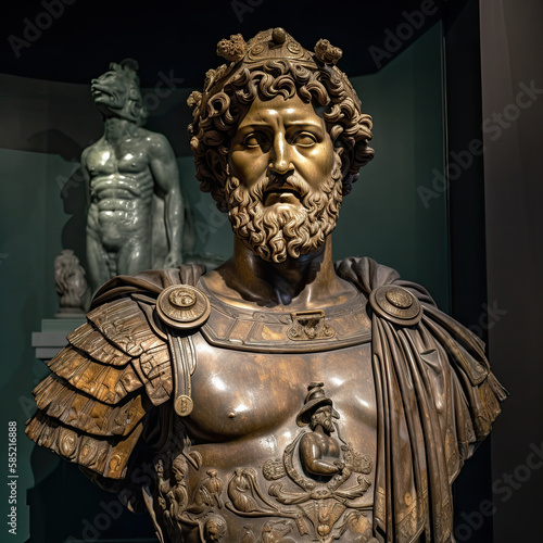 Marcus Aurelius Portrait - Roman Emperor Philosopher - Generative AI