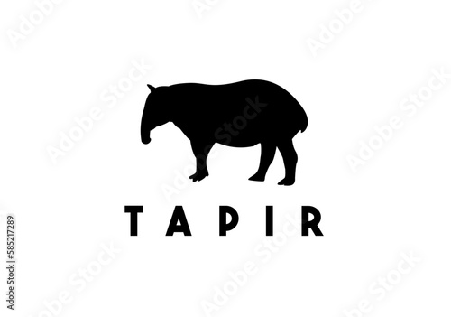 illustration vector  graphic design of Tapirs Silhouette Image vector clean and simple design