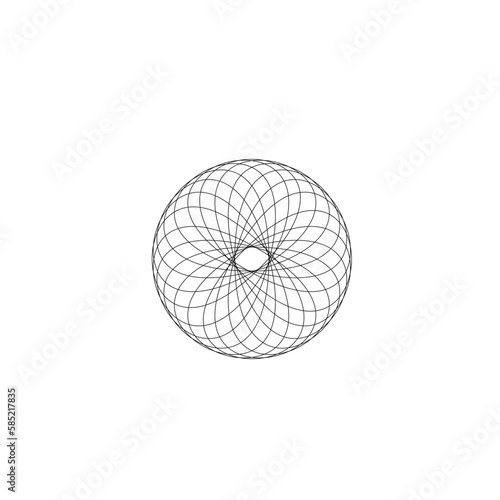 black line spiral dream catcher pattern