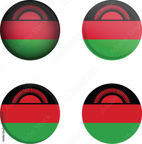 Free Download Round Country Flag in different styles disc badge vector illustration Republic of Malawi - GFXLoad