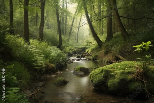 Stream in the forest landscape