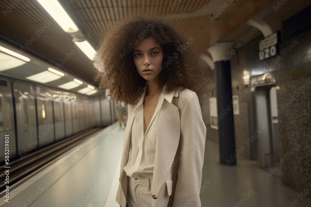 portrait of a girl in the subway
