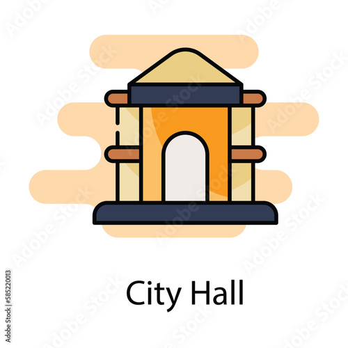 City Hall icon. Suitable for Web Page, Mobile App, UI, UX and GUI design.