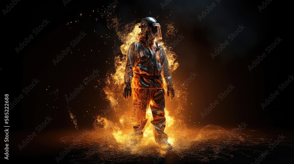 Fototapeta premium fire man. Created with generative AI.