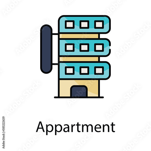 Appartment icon. Suitable for Web Page, Mobile App, UI, UX and GUI design.