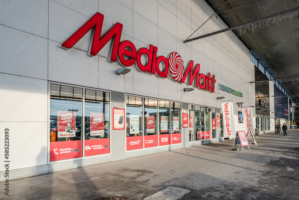 Gothenburg, Sweden - June 25 2022: Media Markt logo on the facade