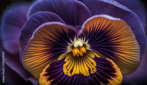 A close up of a purple orchid beauty generated by AI