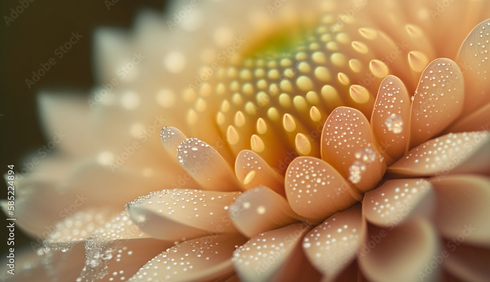 Close up of a yellow daisy fresh and dewy generated by AI Close up of a yellow daisy fresh and dewy generated by AI