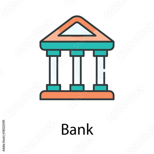 Bank icon. Suitable for Web Page, Mobile App, UI, UX and GUI design. © vector squad