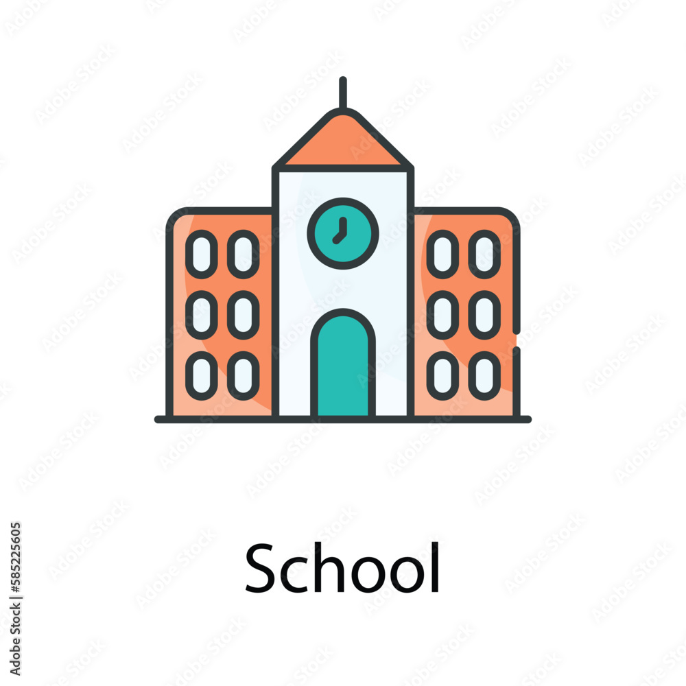 School icon. Suitable for Web Page, Mobile App, UI, UX and GUI design.