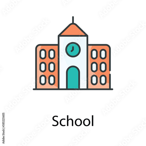 School icon. Suitable for Web Page, Mobile App, UI, UX and GUI design.