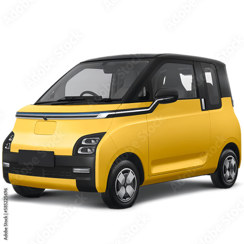 Yellow electric car for transport 