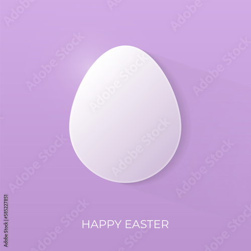Happy Easter banner with egg in minimalistic style.