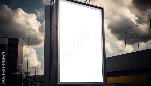 Photo blank mock up for outdoor advertising poster billboard. Generate Ai.