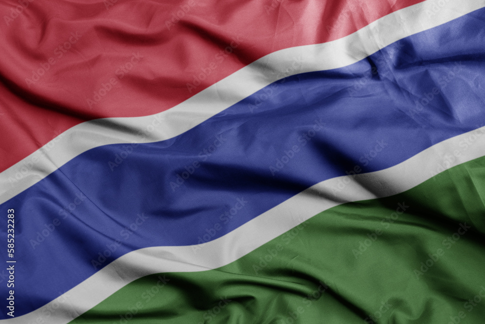 waving national flag of gambia .macro shot. 3D illustration waving national flag of gambia .macro shot. 3D illustration