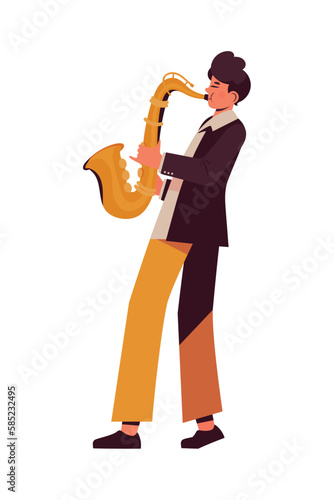 musician man with saxophone