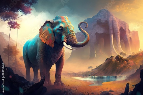 Mystic Beasts and Colorful Lands on a Spectacular Fantasy Safari Generative AI