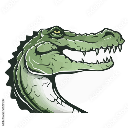 Alligator head logo outline, transparent background © Awesomextra