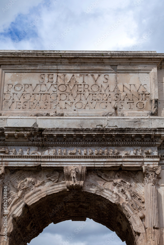 Arch of Titus on the Via Sacra in the Roman Forum, Rome, Italy Arch of Titus on the Via Sacra in the Roman Forum, Rome, Italy